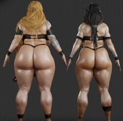 1girls 3d 3d_(artwork) aesir_(norse_mythology) areolae back_view bbw big_breasts bikini bikini_bottom bikini_top blonde_female blonde_hair blue_eyes bracelet braid braided_hair breasts brown_hair choker chubby chubby_female curvaceous curvy duo duo_female female female_focus female_only freya_(god_of_war) god_of_war god_of_war_ragnarok goddess grey_background long_hair looking_away medium_hair milf mother mythology navel nipples norse_mythology pervertmuffinmajima rear_view santa_monica_studio sif_(god_of_war) sony_corporation sony_interactive_entertainment standing tattoo tattooed_arm tattoos vanir_(norse_mythology) venus_body wip witch work_in_progress