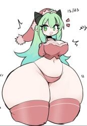 1girls ass ass_body ass_expansion big_ass big_butt big_hips christmas christmas_clothing christmas_outfit cyrie fat_ass female female_only gigantic_ass gigantic_butt gigantic_thighs green_eyes huge_ass huge_butt huge_thighs large_ass large_butt massive_ass massive_butt massive_thighs panties smile thick_thighs thighhighs voluptuous wide_hips wide_thighs