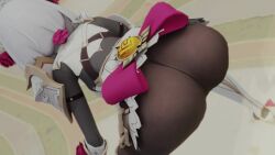 1girls 3d animated armor ass ass_focus ass_shake bodysuit boots from_above from_behind gauntlets genshin_impact grey_hair headdress huge_ass jiggle kishi noelle_(genshin_impact) pantyhose shiny shiny_hair short_hair solo thick_thighs thighband_pantyhose twerking video webm