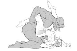 2boys anal anal_sex ass_up bara bent_over bigger_male bigger_penetrating_smaller bondrewd cross_section erection full_body gay gueira helmet human juliusnovacrono kneeling leg_grab leg_lift made_in_abyss male male/male male_only male_penetrated male_penetrating male_penetrating_male mask masked masked_male monochrome muscular muscular_male nude on_back penetration penis penis_belly_bulge penis_size_difference profile scars size_difference smaller_male smaller_penetrated stomach_bulge sweat uncensored waist_grab x-ray yaoi