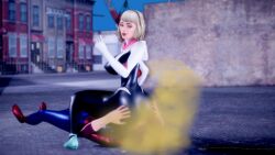 3d ass big_ass blonde_hair facesitting fart fart_cloud fart_fetish farting fartkami female femdom gwen_stacy marvel spider-gwen