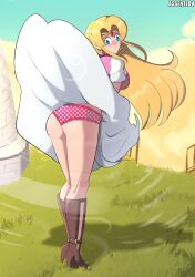 a_link_between_worlds ass assentlov embarrassed_underwear_female euf female panties polka_dot_panties princess_zelda skirt_lift skyward_sword solo the_legend_of_zelda upskirt wind_lift windy_skirt zelda_(a_link_between_worlds)