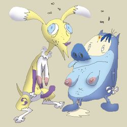 arsemaus breasts canine crossover cum digimon fox krystal male male_only moobs nickelodeon nightmare_fuel nintendo parody penis piss ren_and_stimpy ren_hoek renamon star_fox stimpson_j._cat style_swap tagme video_games