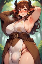 ai ai_generated armpit armpit_crease armpit_hair armpits armpits_fetish bulge bulge_through_clothing bulge_under_clothes clothed clothing cow_ears cow_girl cow_horns fantasy female female_focus freckled_face freckles freckles_on_ass freckles_on_breasts freckles_on_butt freckles_on_chest freckles_on_face freckles_on_thighs futa_focus futa_only futadom futanari horn horns hucow sagging sagging_breasts saggy_breasts skin squint white_skin