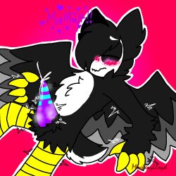 1boy alternate_version_available anthro anthro_male anthro_only anthro_solo aroused avian avian_legs bird black_body black_feathers blush bodily_fluids bright_colors closed_eyes cock cum cumming cumshot dick digital_media_(artwork) furry furry_male furry_only furry_solo genital_fluids genitals hair_covering_eye jizz jpeg lee_wolfdog male male_anthro male_furry male_only moan moaning moaning_in_pleasure multicolored_penis no-human no_balls no_human no_humans non-human non-human_only one_eye_covered one_eye_obstructed only_furry only_male orgasm original owl penis pleasure pleasured purple_penis saturated_colors semen solo solo_anthro solo_furry solo_male stormy_(lee_wolfdog) tentacle_penis weird_penis white_belly white_face white_stomach wings yellow_fingers yellow_legs