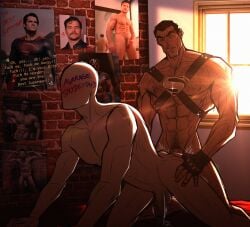 2boys abs actor anal_sex celebrity cock doggy_style gay gay_sex harness henry_cavill male male_focus male_only masculine movie muscles penis penis_in_ass real_person snydertards superman_(clark_kent) unknown_character yaoi zack_snyder