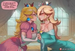 1futa 2girls abs ai_generated aroused aroused_face athletic athletic_female bed bedroom big_ass big_breasts big_butt big_thighs blonde-haired_female blonde_female blonde_hair blonde_hair_female blue_dress blue_eyes blush breasts breath caption castle cleavage comic comic_page comics crown curvy curvy_body curvy_female curvy_figure cute cute_face day daytime dress earrings english english_text eye_contact female futa_on_female futa_with_female futanari gloves hand_holding heart heart_symbol holding_hands hoorpy hourglass_figure indoor indoors jewelry leaning_forward looking_at_another looking_at_partner luxury mario_(series) mario_kart nintendo patreon patreon_logo patreon_username petite petite_body petite_breasts petite_female pink_dress princess princess_peach princess_rosalina sexy sexy_body sexy_pose sitting sitting_on_bed story super_mario_bros. super_mario_galaxy text thick_thighs thighs voluptuous voluptuous_female window yuri