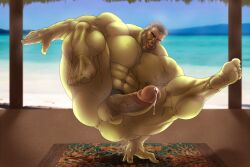 balls bara big_balls big_penis boner erection facial_hair feet gay green_body green_skin hitenmaru hulk hulk_(series) male male_only marvel marvel_cinematic_universe muscles muscular musk nude penis precum solo solo_male spread_legs sweat sweating sweaty tongue_out