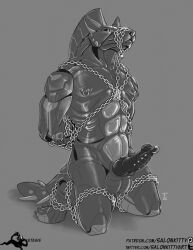 anthro balls bound chains erection genital_piercing genitals knot machine male male_only nipple_piercing nipples paws penis penis_piercing piercing prince_albert_piercing robot salonkitty smokepaw solo