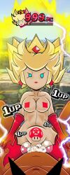 1up 2022 angry angry_sex big_breasts blue_eyes breasts cowgirl_position crown cum cum_in_pussy cum_inside cumming dragon_ball dragon_ball_z earrings femdom gameplay_mechanics gloves mario_(series) paper_mario paper_peach princess_peach rape reverse_rape rough_sex sex shadow_peach shadow_queen super_saiyan super_smash_bros. white_skin