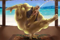 balls bara big_balls big_penis boner cum cum_in_mouth erection facial_hair feet gay green_body green_skin hitenmaru hulk hulk_(series) licking_penis male male_only marvel marvel_cinematic_universe muscles muscular musk orgasm penis solo solo_male spread_legs sweat sweating sweaty tank_top tongue_out