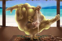 after_orgasm balls bara big_balls big_penis boner cum cum_in_mouth cum_on_penis cum_trail erection facial_hair feet gay green_body green_skin hitenmaru hulk hulk_(series) male male_only marvel marvel_cinematic_universe muscles muscular musk nude penis solo solo_male spread_legs sweat sweating sweaty tongue_out