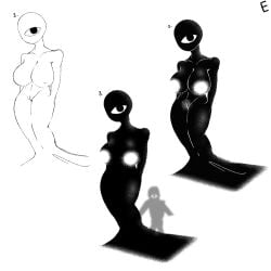 1girls areolae big_breasts black_and_white black_body curvy curvy_body curvy_figure cyclops doors_(roblox) fem_seek goo humanoid looking_at_viewer monster monster_girl one_eye roblox roblox_game seek_(doors) sketch tagme thick_thighs