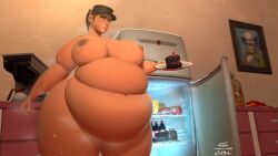 1girls bbw belly big_belly bikini cake chubby female female_only femscout obese obese_female sirsaltshaker source_filmmaker sweating team_fortress_2 vhite9 weight_gain