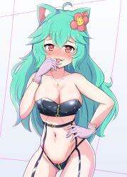 1girls 2d bra breasts cat_ears catgirl commission cthuluvt drawing female female_only finger_licking gloves green_hair half-dressed horny horny_female human humanoid indie_virtual_youtuber light-skinned_female light_skin looking_at_another looking_at_viewer multicolored_eyes outside pale-skinned_female pale_skin rosedoodle_(vtuber) solo tagme tongue_out virtual_youtuber vrchat vrchat_avatar vtuber