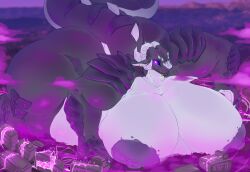 anthro beepunz big_breasts breasts dragon female giantess huge_breasts macro maxine_dragon nipples purple_eyes scalie thick_thighs