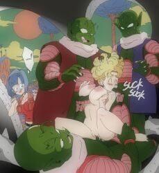 alien alien_humanoid areolae big_breasts blonde_hair blowjob blue_hair blush breast_squeeze breasts bulma bulma_briefs busty cheating cheating_wife cowgirl_position dragon_ball dragon_ball_z fellatio gangbang green_skin hand_on_head huge_breasts large_breasts mature_female milf naked namek namekian nipples nude nude_female nudity oral oral_sex paizuri panchy panchy_(dragon_ball) panchy_briefs penis_between_breasts shitsukoimanga short_hair sucking sucking_penis text vaginal_penetration vaginal_sex