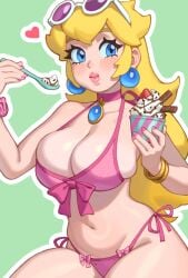 princess peach from mario (series) by rizdraws