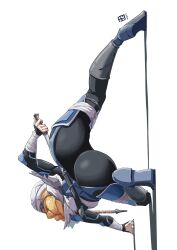 1girls ass ass_focus ass_up automatic_giraffe bent_over big_ass blonde blonde_hair blonde_hair_female bubble_ass bubble_butt butt butt_crack dat_ass female ninja ponytail sheik sheikah simple_background solo solo_female sword the_legend_of_zelda white_background