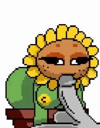 1boy 1girls animated big_breasts big_penis breasts electronic_arts electronics fellatio flower gif nude nude_female penis petals pixel_art plant plant_girl plantie plants_vs_zombies popcap_games sucking sunflower sunflower_(pvz)