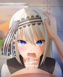 1boy 1girls angry bar_censor blowjob blush censored erection fellatio female human kaguya-sama_wa_kokurasetai_~tensai-tachi_no_renai_zunousen~ male mosaic_censoring oral_sex penis pov pov_blowjob shirogane_kei tears