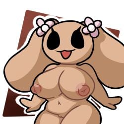 big_breasts breasts canine female lewdewott mocha_(cinnamoroll) sanrio tagme