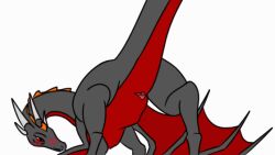 animal_genitalia animated belly black_dragon cloaca divas dragon female feral genitals red_belly red_eyes scarlet_(divas) solo