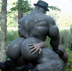 abs ass back back_muscles balls bara big_ass big_dom_small_sub big_muscles big_nipples big_pecs brown_hair capcom chris_redfield covering_mouth daddy dilf dominant dominant_humanoid dominant_male facesitting gay grey_skin hair hat holding_partner human human_on_humanoid humanoid humanoid_dominating_human interspecies larger_humanoid larger_male male male/male male_only monster monstrous_humanoid mr_x muscular muscular_human muscular_humanoid muscular_male navel nipples nsfwmaker nude pecs power_bottom resident_evil resident_evil_2 resident_evil_2_remake resident_evil_8:_village sex size_difference smaller_human smaller_male submissive submissive_human submissive_male tyrant yaoi