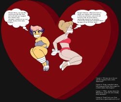 2020s 2022 2girls adora black_eyes blargasaurus blonde_female blonde_hair bondage bound bound_legs bound_wrists bra captured captured_heroine damsel_in_distress degradation earrings english_text female female_focus female_only gag gagged glimmer_(she-ra) heart humiliation imminent_rape imminent_sex light-skinned_female light_skin medium_hair necklace offscreen_character over_the_mouth_gag panties pearl_necklace pink_bra pink_hair pink_panties pink_underwear purple_bra purple_hair purple_panties purple_shoes purple_underwear she-ra_and_the_princesses_of_power shoes short_hair tape tape_bondage tape_gag text thick_thighs thought thought_bubble two-tone_hair underwear white_shoes