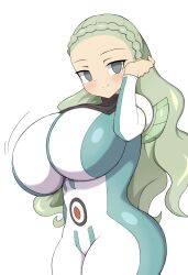 1girls angel big_breasts bodysuit breasts female_only gaiel guel huge_breasts inazuma_eleven jaga334 solo standing tagme thick_thighs thighhighs thighs wide_hips wings