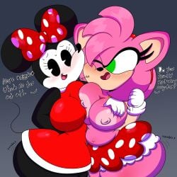 1:1 2020 2girls 3barts absurd_res accessory alternate_costume amy_rose anthro areola arm_over_shoulder ass belly big_areola big_breasts big_butt big_ears big_nipples black_body black_fur black_pupils bloomers blush bodily_fluids bottomwear bow_ribbon breast_grab breast_squish breasts breasts_frottage butt_jiggle child_bearing_hips clothed clothing clothing_swap curvaceous curvy curvy_body curvy_female curvy_figure dialogue digital_drawing_(artwork) digital_media_(artwork) disney dot_eyes dress duo duo_focus english_text eulipotyphlan eyelashes female female/female female_focus female_only fingers fur furry gloves green_eyes grey_background hair hair_accessory hair_ribbon hairband hairbow hand_on_breast handwear headband hedgehog hi_res hourglass_figure huge_breasts huge_butt huge_nipples jiggling mammal miniskirt minnie_mouse motion_lines mouse multicolored_body multicolored_fur murid murine navel nipples one_eye_closed open_mouth pink_body pink_fur pink_hair pink_nipples pupils ribbons rodent sega short_hair simple_background skirt slightly_chubby slim_waist small_waist sonic_(series) sonic_the_hedgehog_(series) squish standing sweat tail_under_skirt tan_body tan_fur text thick_thighs thigh_jiggle thunder_thighs topless topless_anthro topless_female two_tone_body two_tone_fur video_games voluptuous white_body white_fur wide_hips yuri