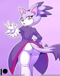 big_ass blaze_the_cat bubble_ass bubble_butt dat_ass fat_ass female huge_breasts looking_back nekocrispy solo sonic_(series) sonic_the_hedgehog_(series) thick_thighs thin_waist wide_hips