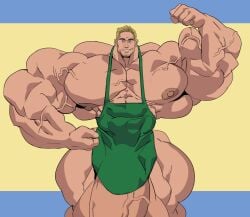 abs apron_only balls biceps flaccid gay hanging_penis human hyper hyper_balls hyper_genitalia hyper_penis hyper_testicles male male_focus male_only muscles muscular muscular_arms muscular_ass muscular_back muscular_legs muscular_male muscular_thighs nipples pecs penis remert solo solo_male testicles veins veiny_penis