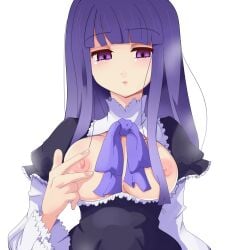 07th_expansion 2014 frederica_bernkastel gothic_lolita hime_cut lolita_fashion long28 nipples simple_background tagme umineko_no_naku_koro_ni white_background