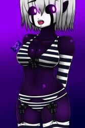 1girls bikini bra breasts dark_elf dark_skin datfurrydude elf_ears female female_only five_nights_at_freddy's legwear lingerie marionette_(fnaf) panties pointy_ears puppet_(fnaf) tagme white_hair