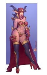 abs alexstrasza athletic_female clothed_female dragon female wahafagart warcraft world_of_warcraft