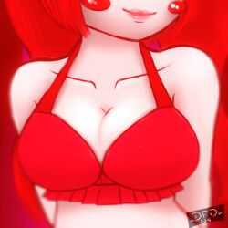 1girls 2d 2d_(artwork) arms_behind_back baby_(fnafsl) big_breasts bra breasts busty circus_baby circus_baby_(fnaf) cleavage clown clown_girl datfurrydude eyes_out_of_frame female female_focus female_only five_nights_at_freddy's five_nights_at_freddy's:_sister_location lipstick red_bra red_hair rosy_cheeks seductive smile solo_female solo_focus tagme twintails