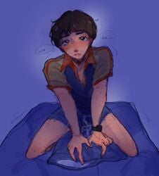 cum gay humping_pillow mike_wheeler moaning moaning_name stranger_things tears_of_pleasure will_byers yaoi