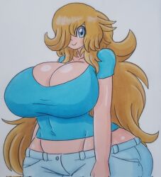 big_breasts breasts female jumneyarts mario_(series) princess_rosalina rosajon_(protonjon) tagme