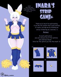 bunny_girl cute_face female_bunny furry furry_ears pink_skin strip_game white_hair