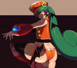 1girls big_ass big_breasts female green_hair halloween_marino_(x_dive) marino mega_man mega_man_x mega_man_x_dive miolnel tagme