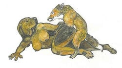 amagire animal anthro anthro_bestiality breasts canine closed_eyes dog female feral fox from_behind fur furry_ears furry_tail hump interspecies male mammal nude sex straight tail