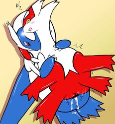 blush cowgirl_position cum female kurisu latias latios looking_at_viewer male pokemon pokemon_(species) straight vaginal_penetration