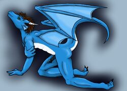 1boy ass chrysandine dragon glaice looking_at_viewer male_only nude penis pose scalie solo