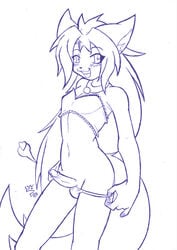 1boy anthro balls blush bulge canine collar crossdressing cute erection feline femboy fur furry girly hair heart lithe looking_at_viewer male male_only necklace panties penis shadowill skimpy sky slender slim smile solo standing tail thighs thong top underwear undressing wide_hips wolf