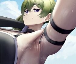 1girls animated anon armpits bondage giantess kentaryu macro musk_clouds rope size_difference smaller_male smell sousou_no_frieren suspension sweat ubel_(sousou_no_frieren)