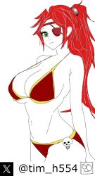 1girls bad_drawing bikini breasts green_eyes manaworld red_bikini tim_heyderich veronika_red