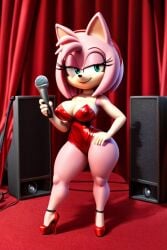 1girls ai_generated amy_rose cosplay female female_focus female_only friday_night_funkin fur furry furry_female girlfriend_(cosplay) girlfriend_(friday_night_funkin)_(cosplay) sega sonic_(series) sonic_the_hedgehog_(series) thick_thighs thighs