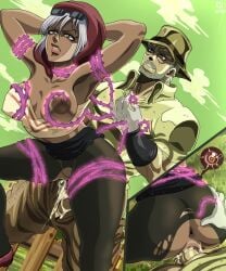 1boy 1girls anus armpits arms_up ass ass_focus big_ass big_breasts breasts cum cum_in_pussy dark-skinned_female enormous_ass female hermit_purple impregnation interracial jojo's_bizarre_adventure joseph_joestar male male/female mariah_(jjba) mature_male new_epic_artist nipples old_man older_male ovum penis pussy questionable_consent rough_sex sperm_cell sperm_meets_ovum stand_(jjba) stardust_crusaders vaginal vaginal_sex white_hair