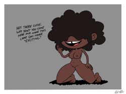 1girls 2020s 2022 4_fingers 4_toes african_female afro aged_up ass big_ass big_breasts bjfapps blucy_(spookyryder) brown_hair cute dark-skinned_female dark_skin dialogue english english_text female ghostlydoodles hair_over_eyes hand_on_hip hand_on_own_hip lucy_loud naked nickelodeon nude nude_female race_swap spookyryder tagme text the_loud_house thick_thighs tooth_gap